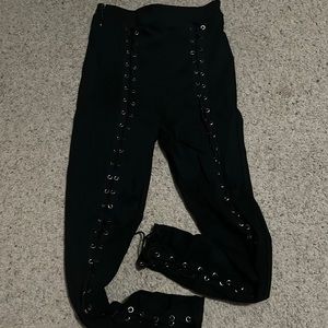 PANTSSSSS!! Black SXY High Waist Grommet Lace Up Pants. Size S. NEW.